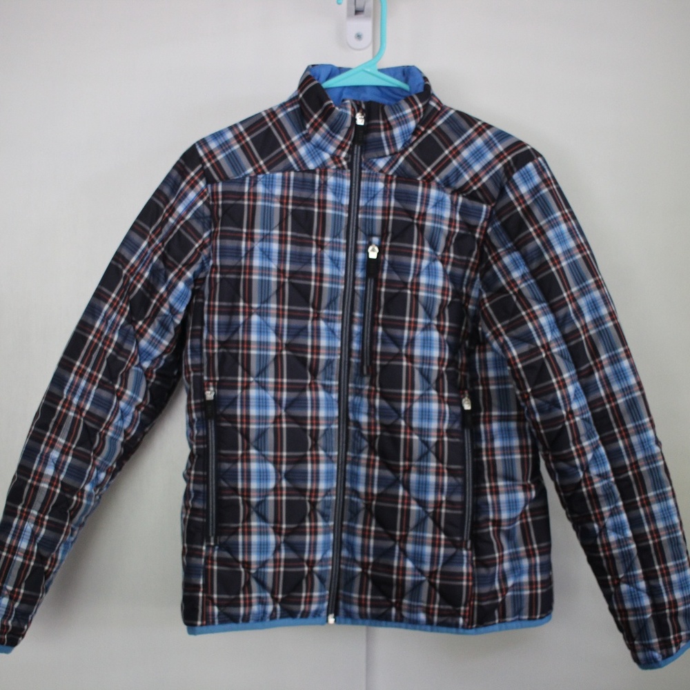 Lands End Plaid Quilted Puffy Jacket Size XS